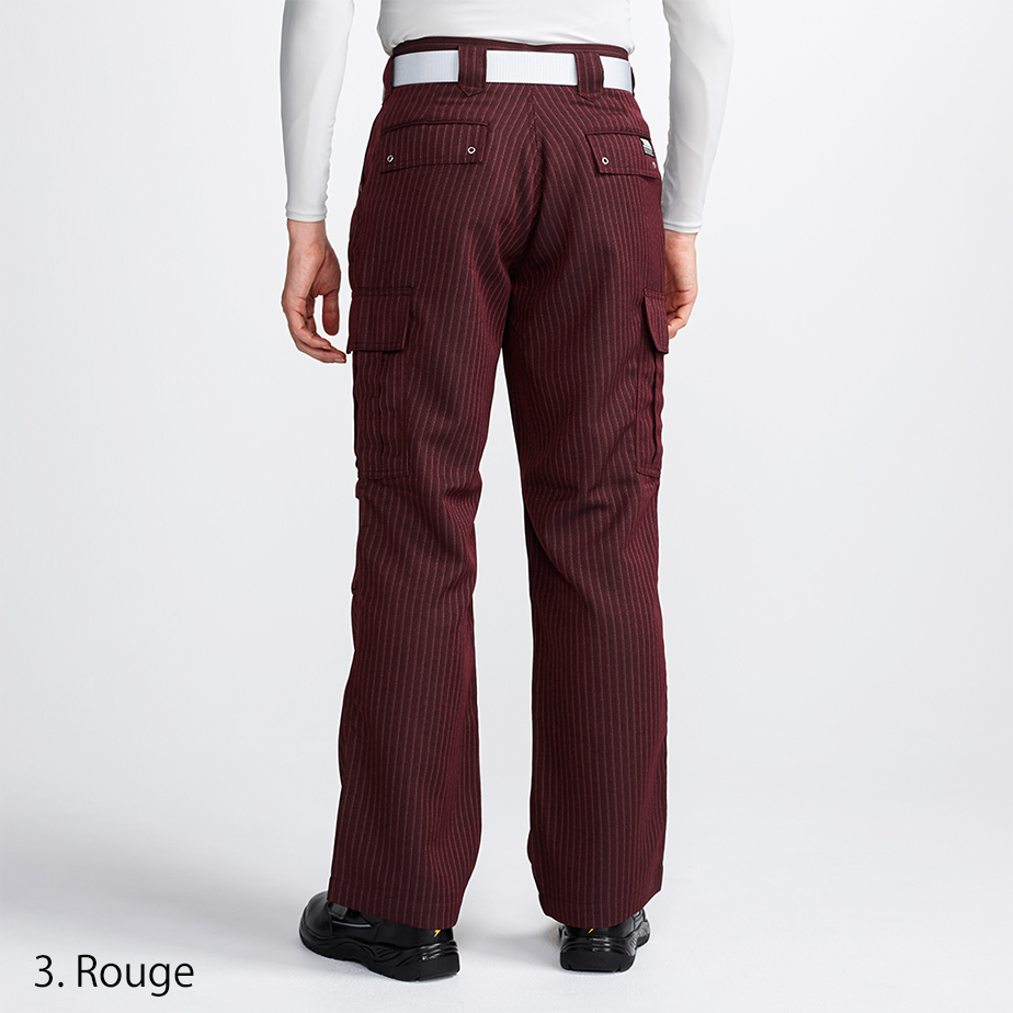 Back view of Toraichi rouge red Japanese workwear tobi pants