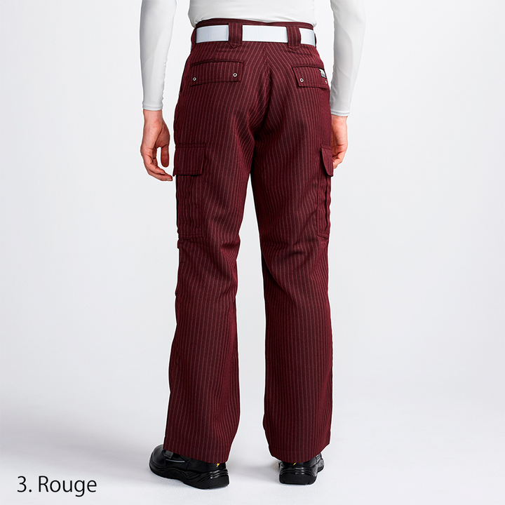Back view of Toraichi rouge red Japanese workwear tobi pants