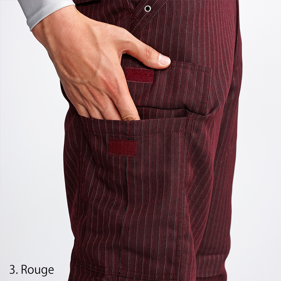 Detail shot of back pocket stitching on Toraichi Japanese work pants