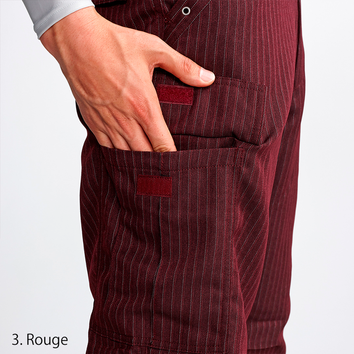 Detail shot of back pocket stitching on Toraichi Japanese work pants