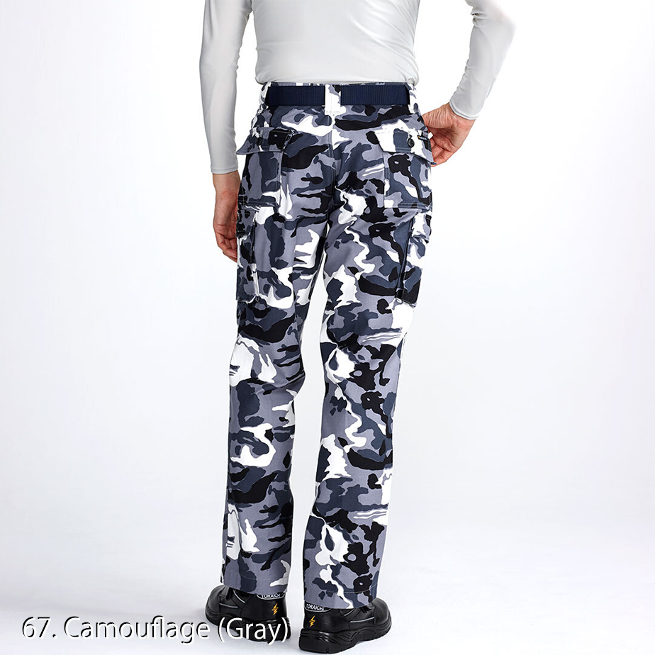 Toraichi 4441-701 Japanese workwear camouflage gray nikka pants side profile
