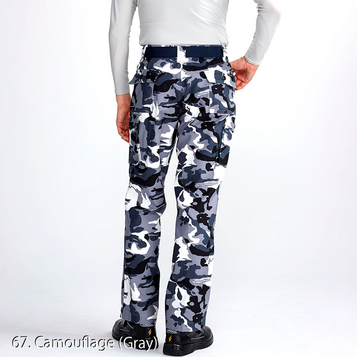 Toraichi 4441-701 Japanese workwear camouflage gray nikka pants side profile