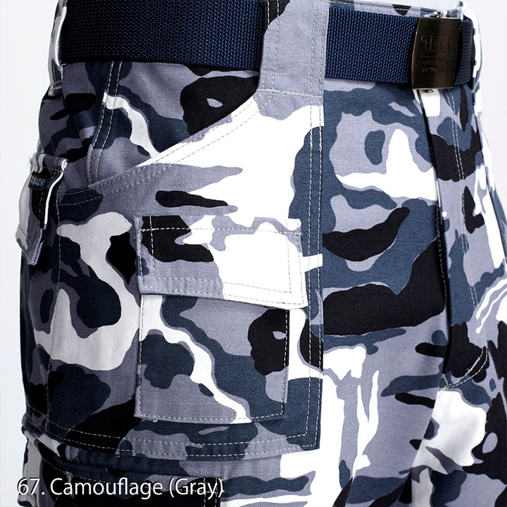 Toraichi 4441-701 Camouflage Gray wide leg tobi pants back view