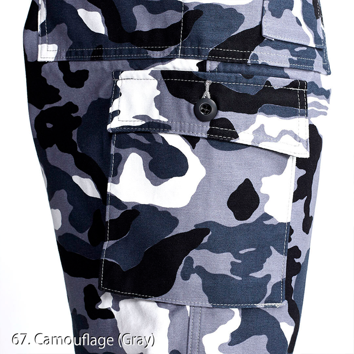 Loose fit Japanese tobi pants in camouflage gray streetwear style