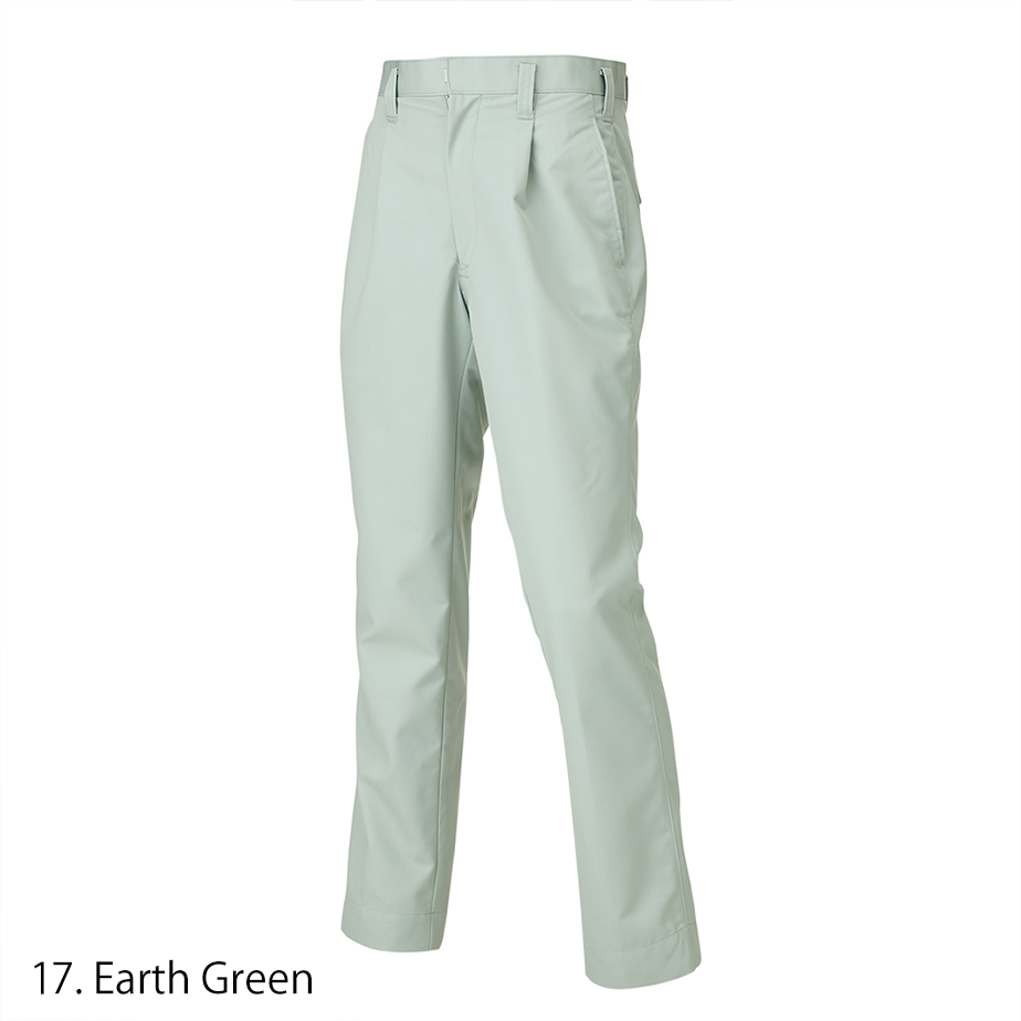 Toraichi Japanese workwear one-tuck pants in earth green, modern workwear design