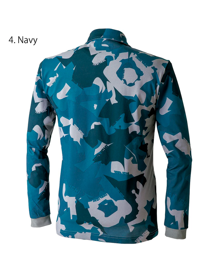 5992-614 Camouflage Pattern Long-Sleeve Polo Shirt