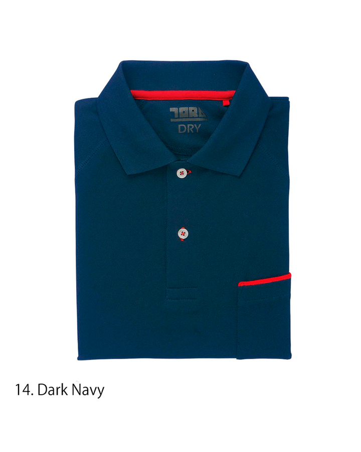 5960-614 TORAICHI Red Selvage Long-Sleeve Polo Shirt