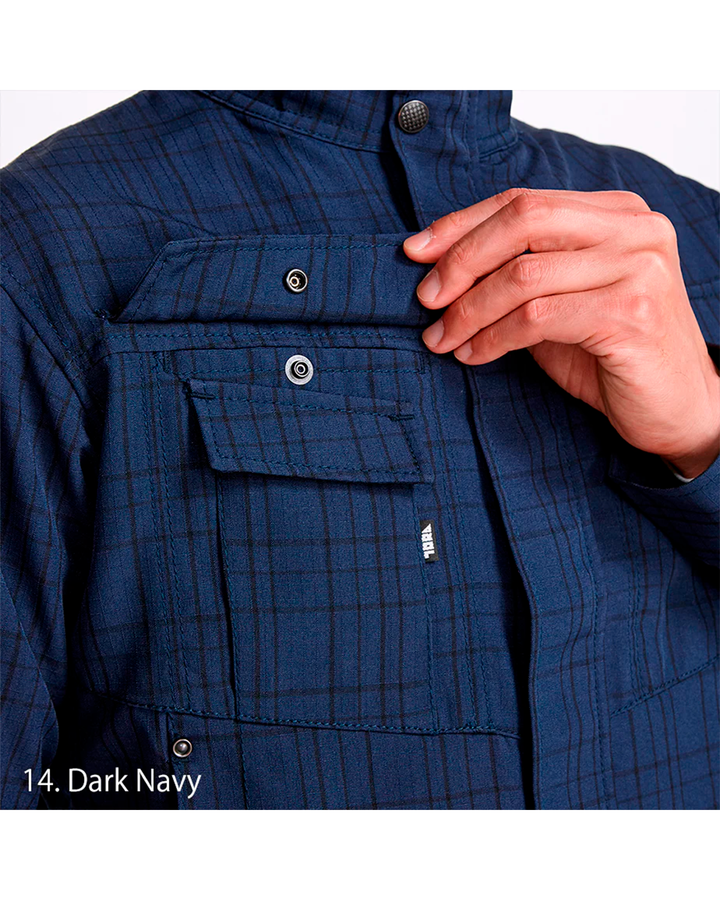 7560-124 Checked Long Sleeve Blouson Jacket