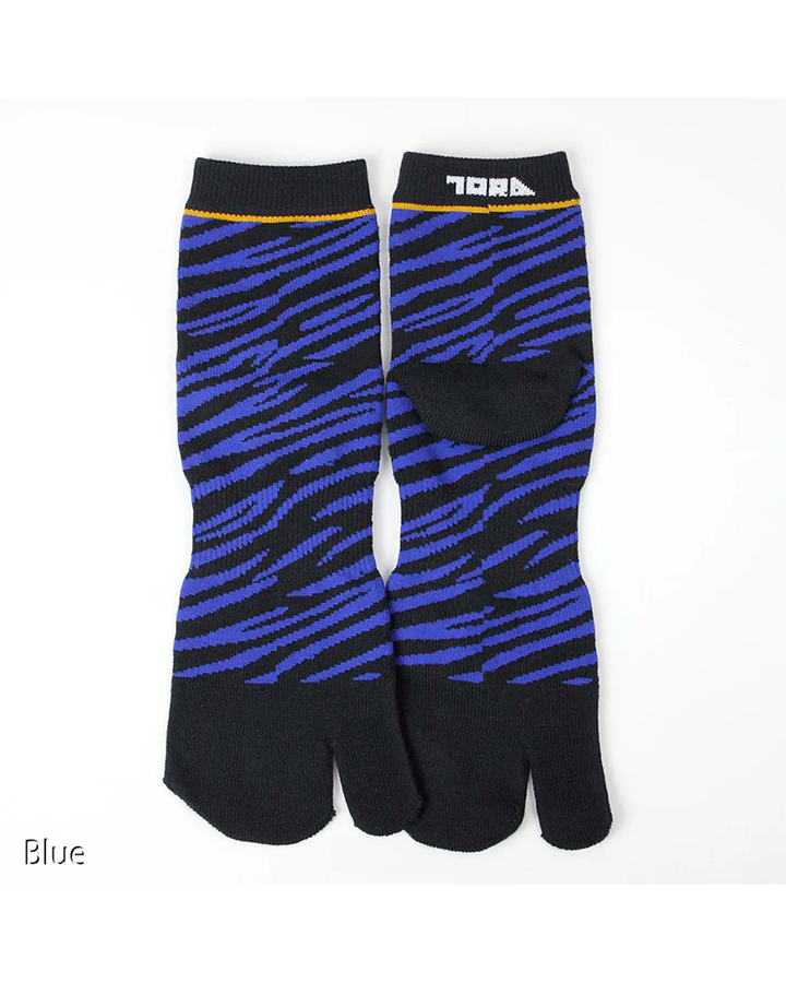 0111-909 Tiger Stripe Tabi Split Toe Socks (8 Pairs)