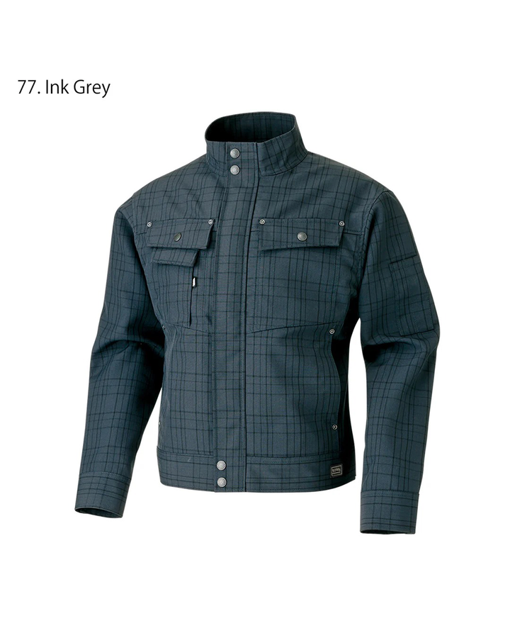 7560-124 Checked Long Sleeve Blouson Jacket