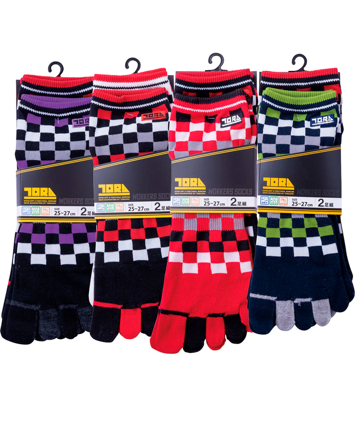 0108-909 Ichimatsu Short 5-Toe Socks (8 Pairs)