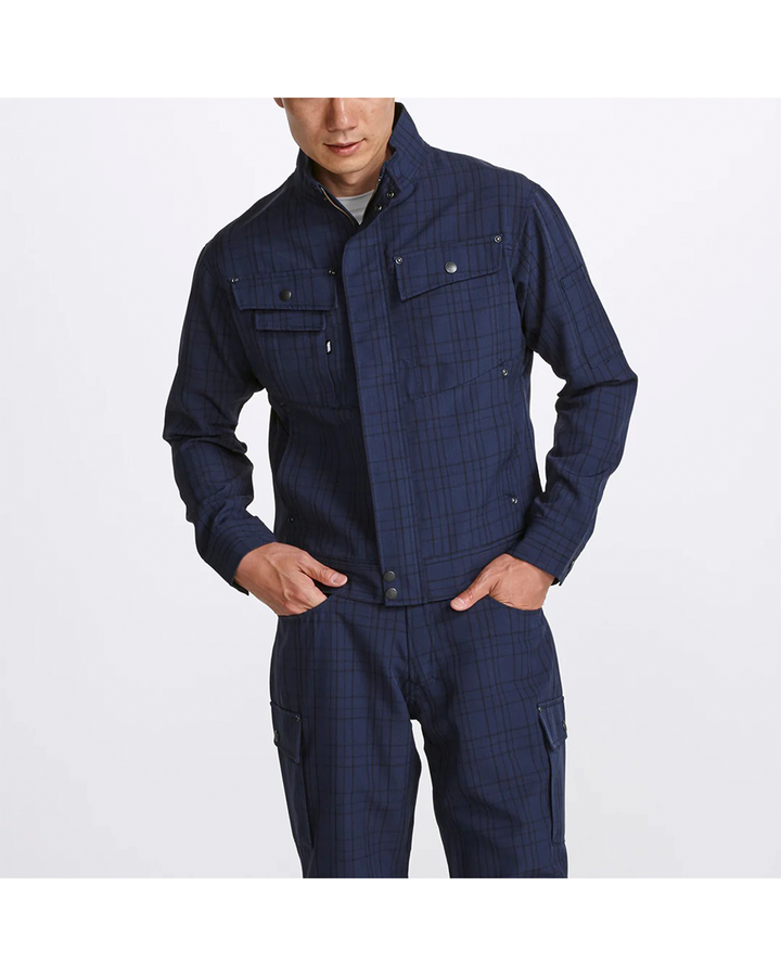 7560-124 Checked Long Sleeve Blouson Jacket