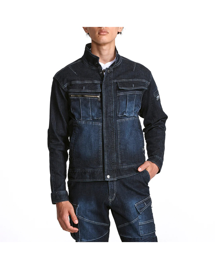8930-554 Denim Bellows Riders Jacket