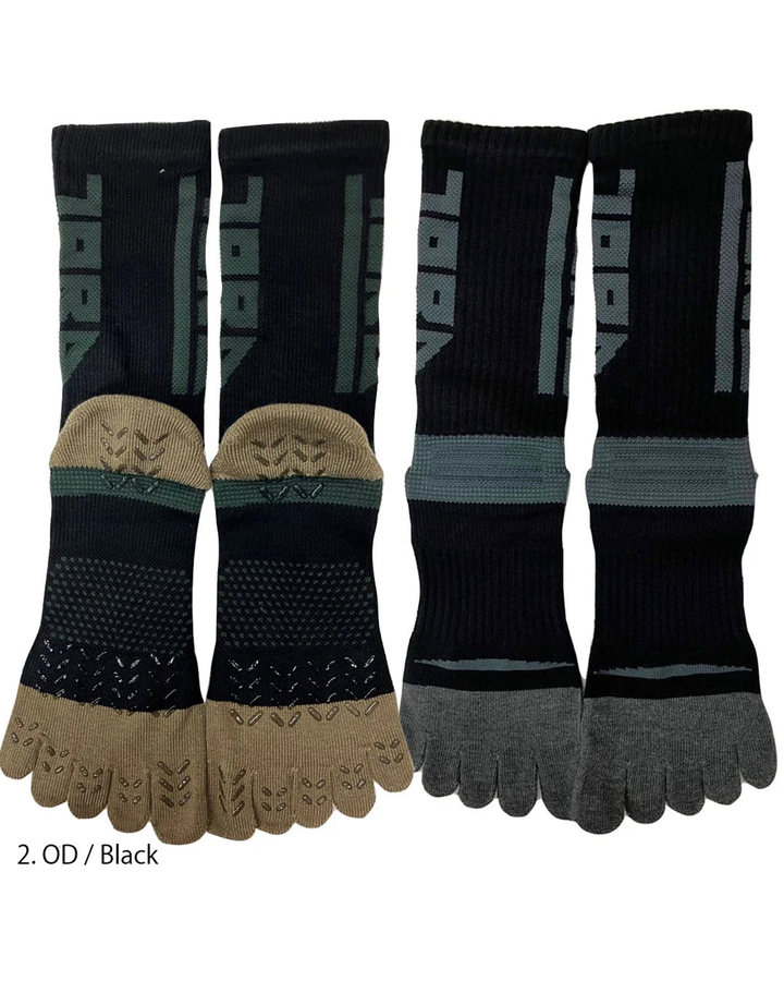0121-909 Logo Long Grip 5-Toe Socks (8 Pairs)