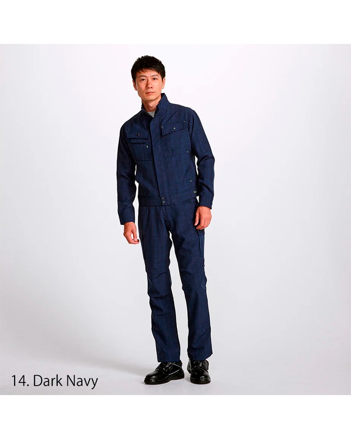 7560-124 Checked Long Sleeve Blouson Jacket