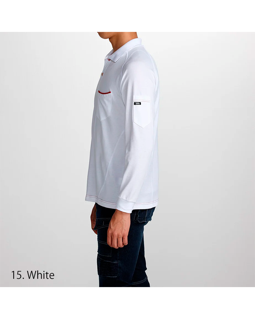 5960-614 TORAICHI Red Selvage Long-Sleeve Polo Shirt