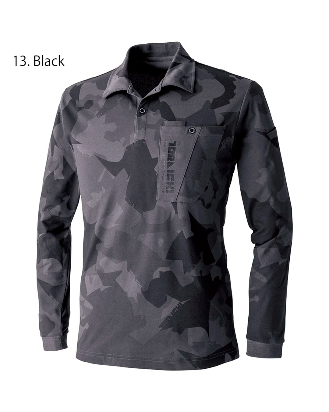 5992-614 Camouflage Pattern Long-Sleeve Polo Shirt