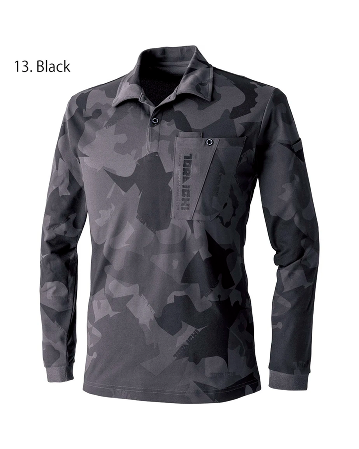 5992-614 Camouflage Pattern Long-Sleeve Polo Shirt