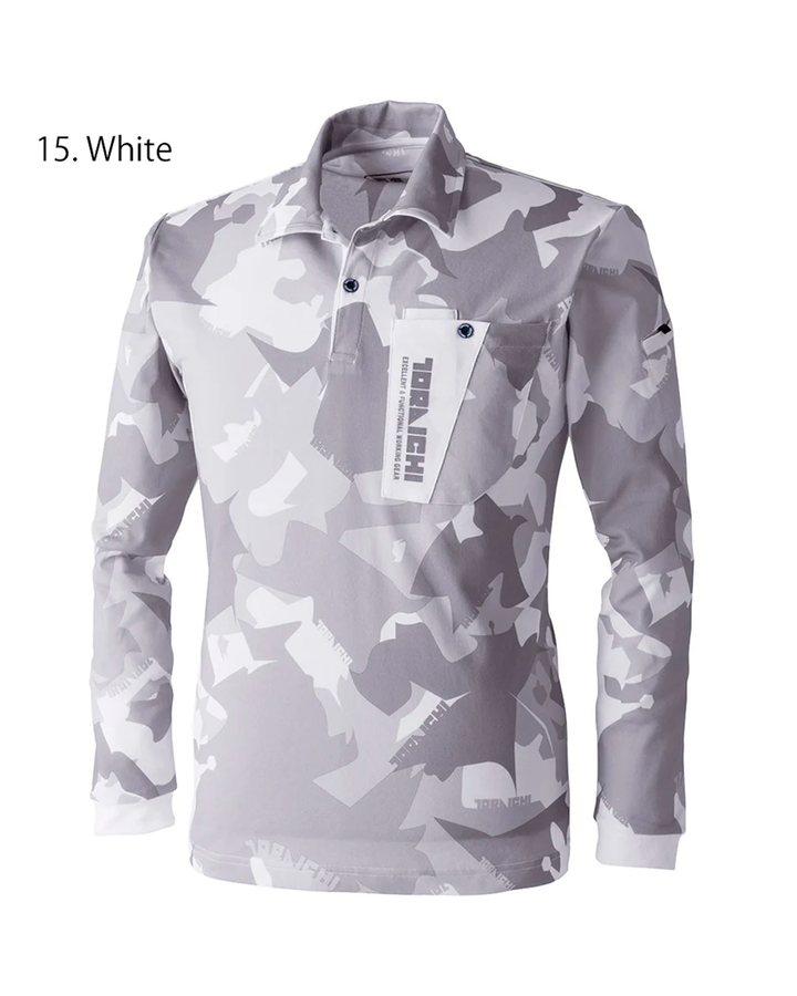 5992-614 Camouflage Pattern Long-Sleeve Polo Shirt