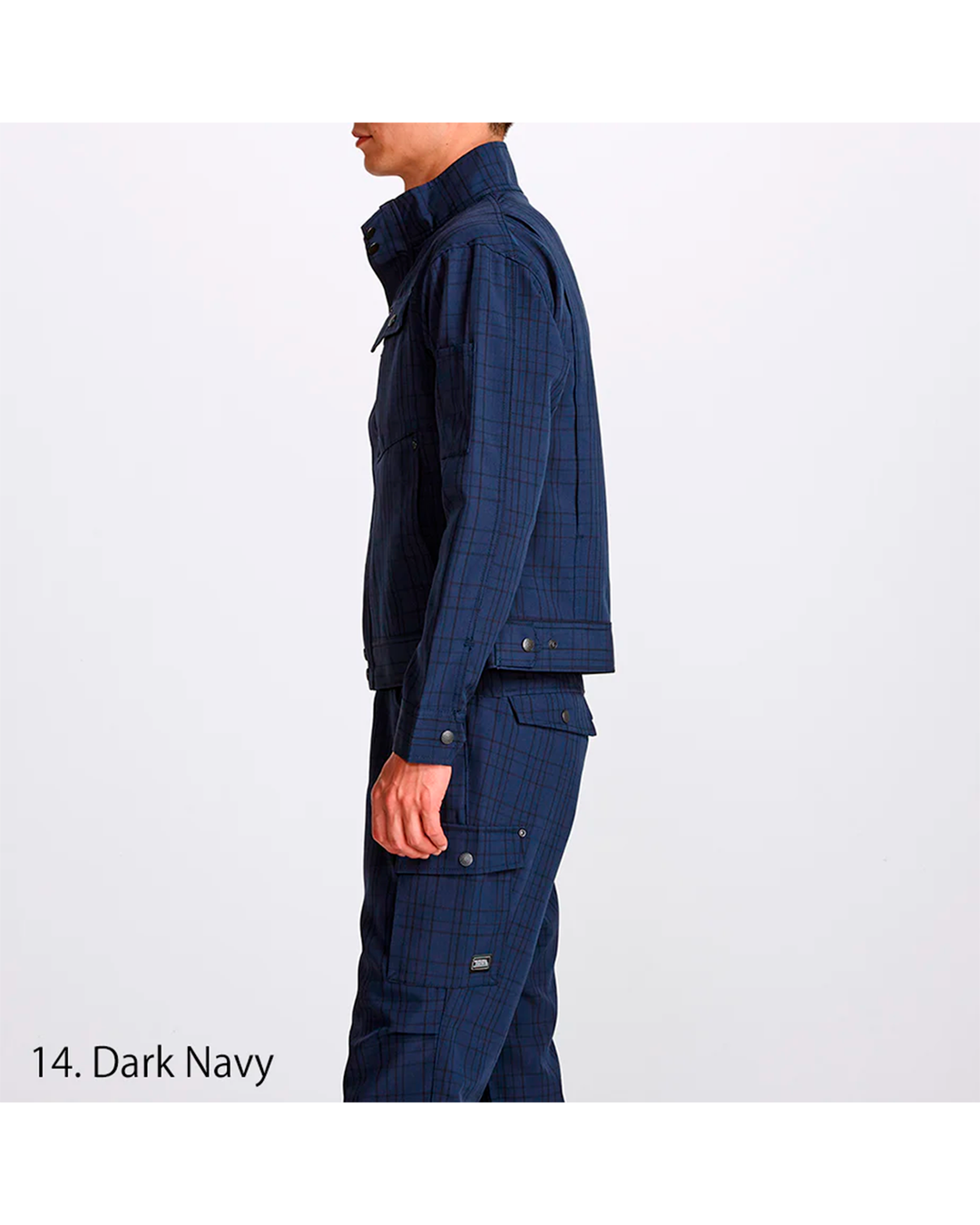 7560-124 Checked Long Sleeve Blouson Jacket